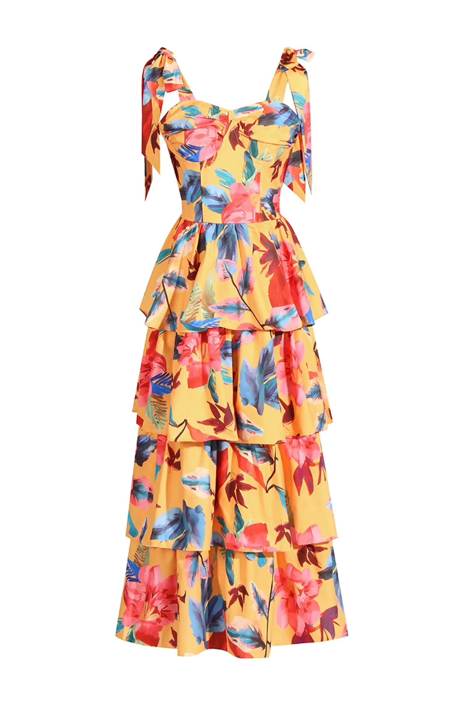 Godwin Floral Tiered Slip Dress
