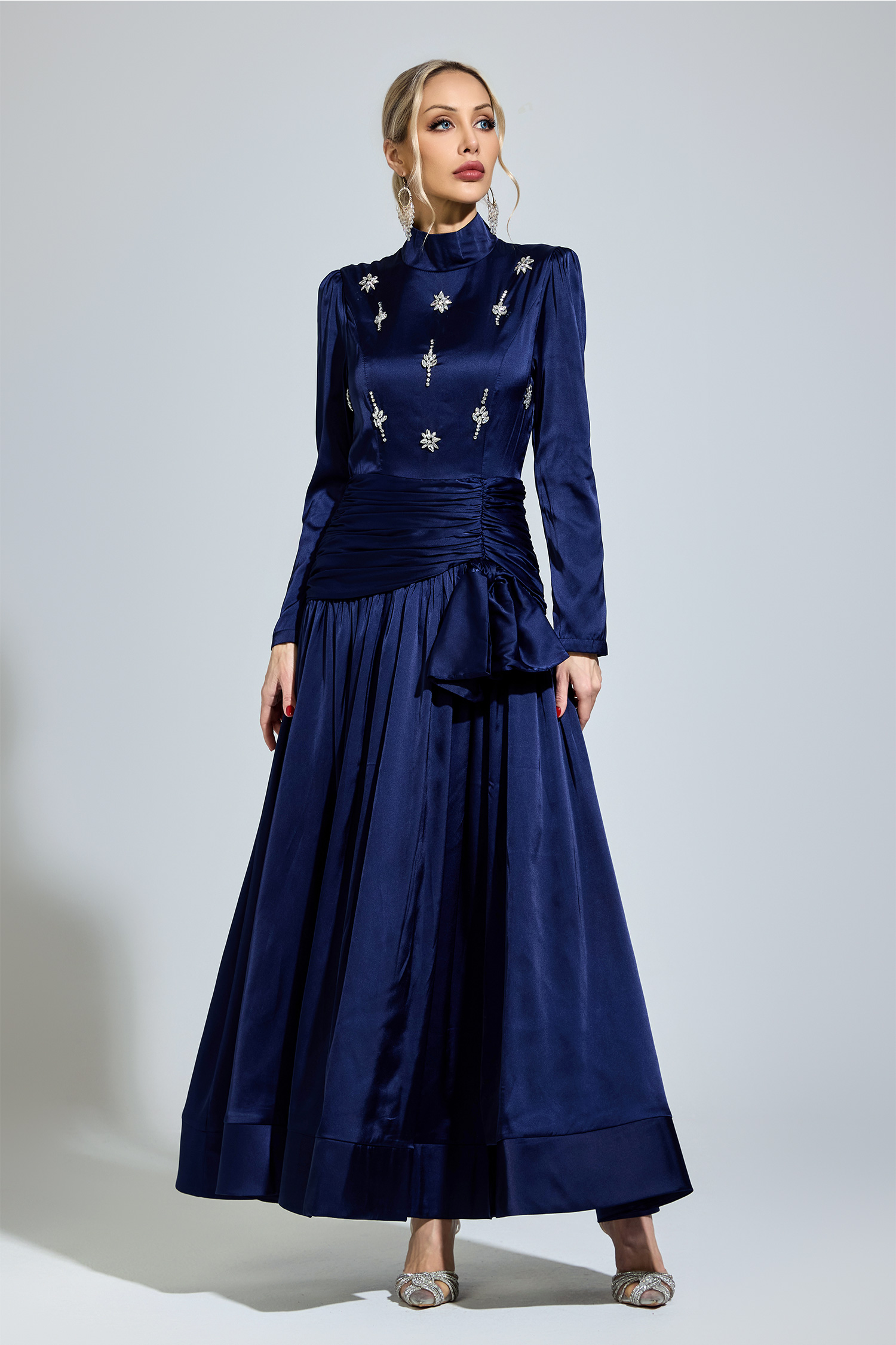 Dylan Blue Diamond Long Sleeve Dress