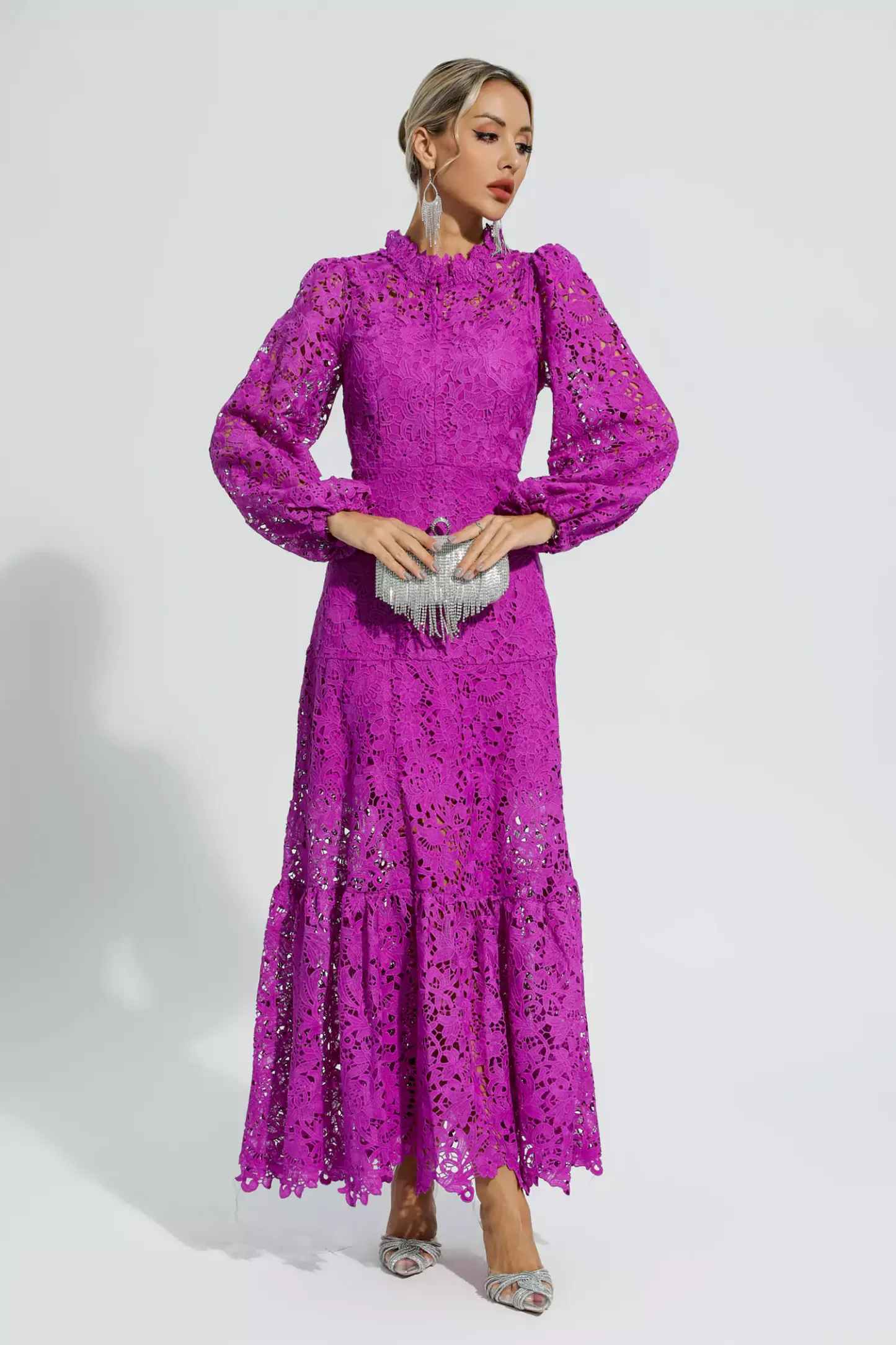 Truman Purple Cut Out Long Sleeve Dress