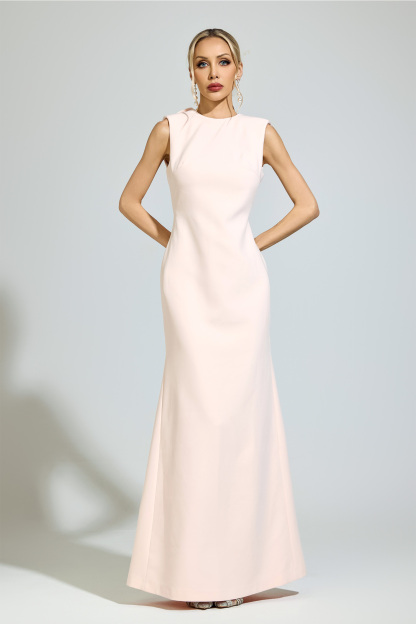 Marx Pink Backless Formal Dress