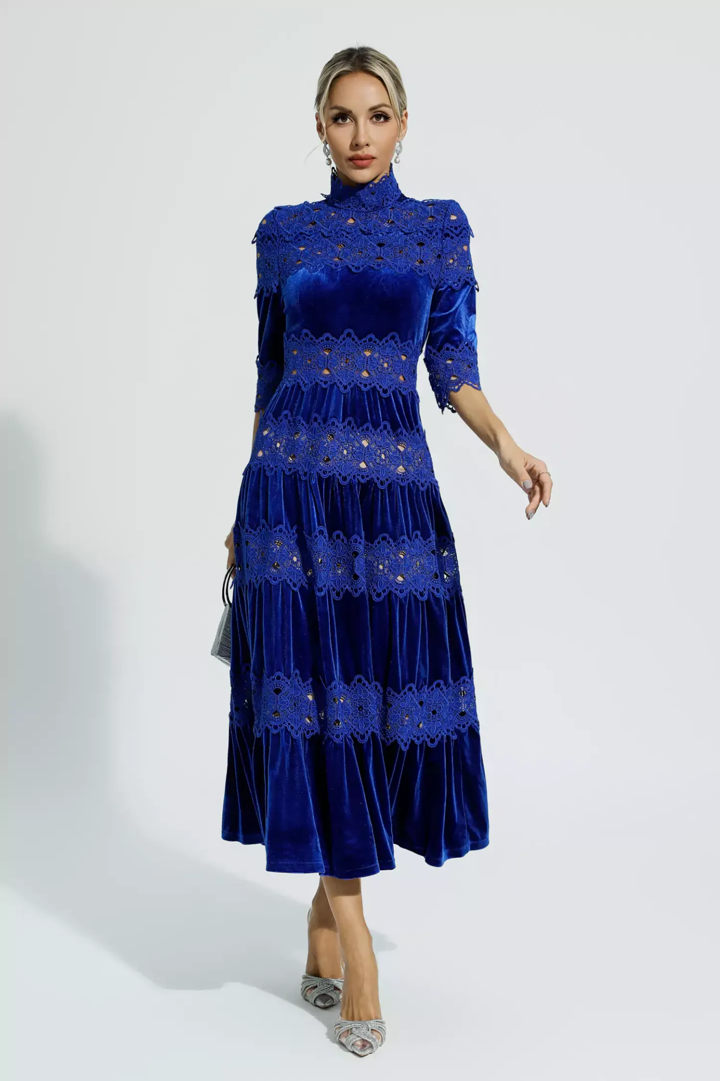 Eliot Blue Cut Out Long Sleeve Dress