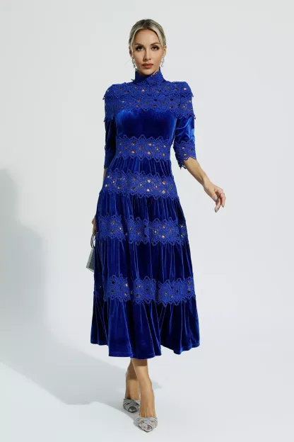 Eliot Blue Cut Out Long Sleeve Dress
