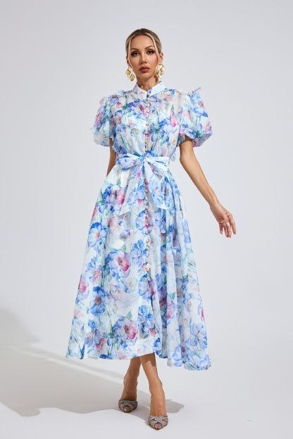 Hughes Cambridge Blue Corset Midi Dress