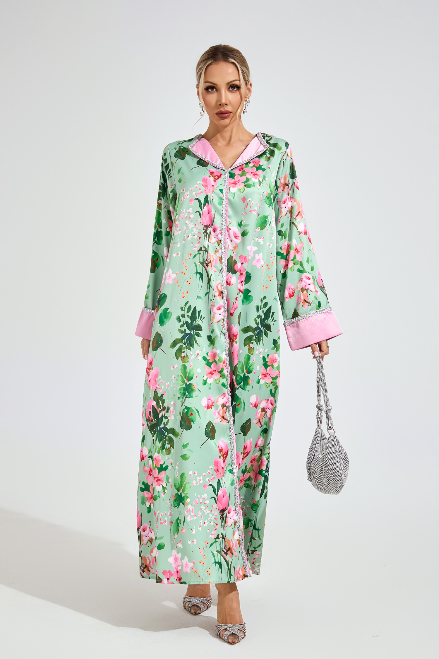 Keller Mint Green A-line  Print Floral Dress