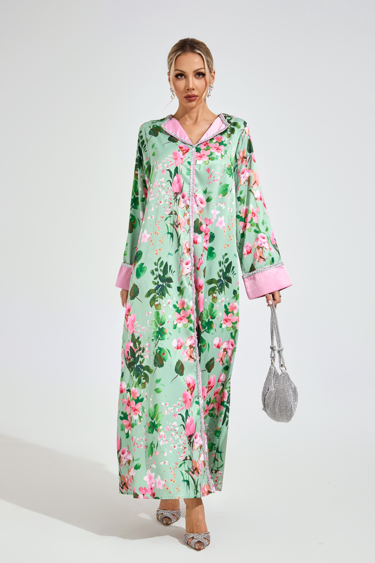 Keller Mint Green A-line  Print Floral Dress