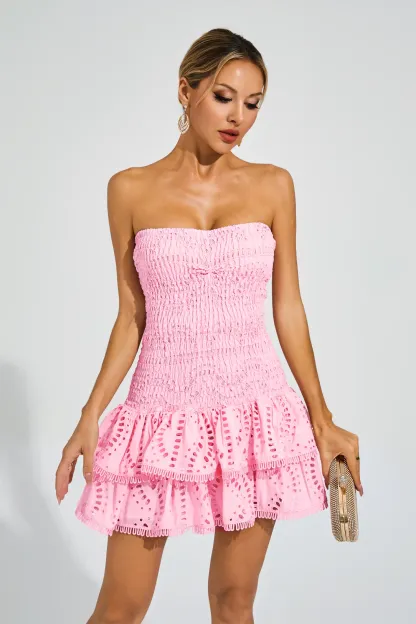 Bert Pink Ruffle Mini Dress