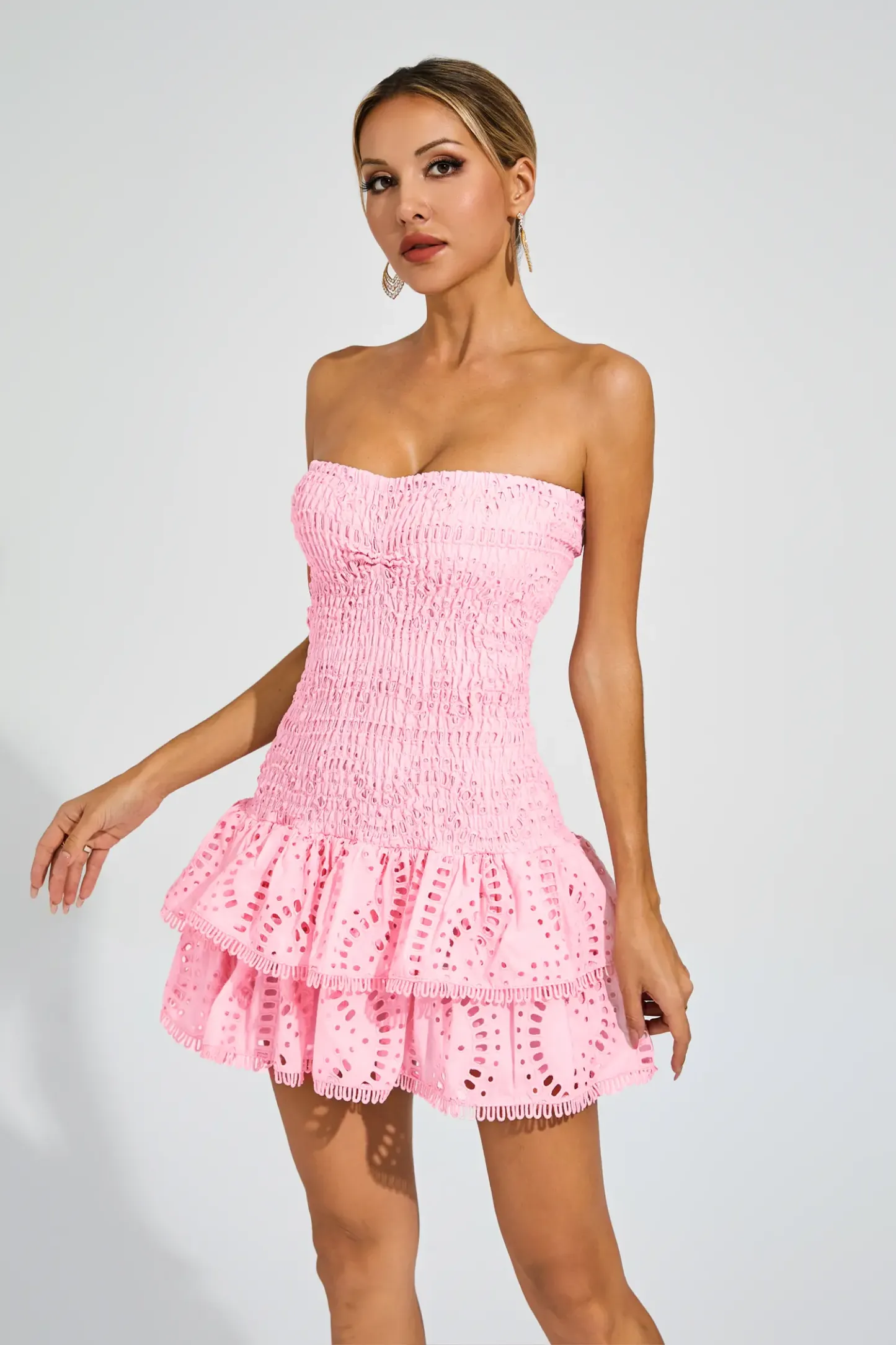 Bert Pink Ruffle Mini Dress