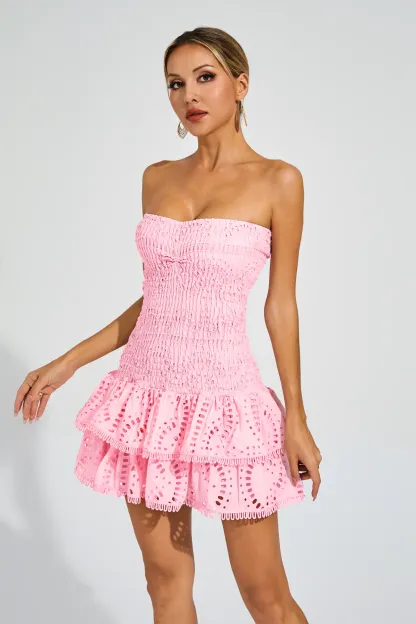 Bert Pink Ruffle Mini Dress