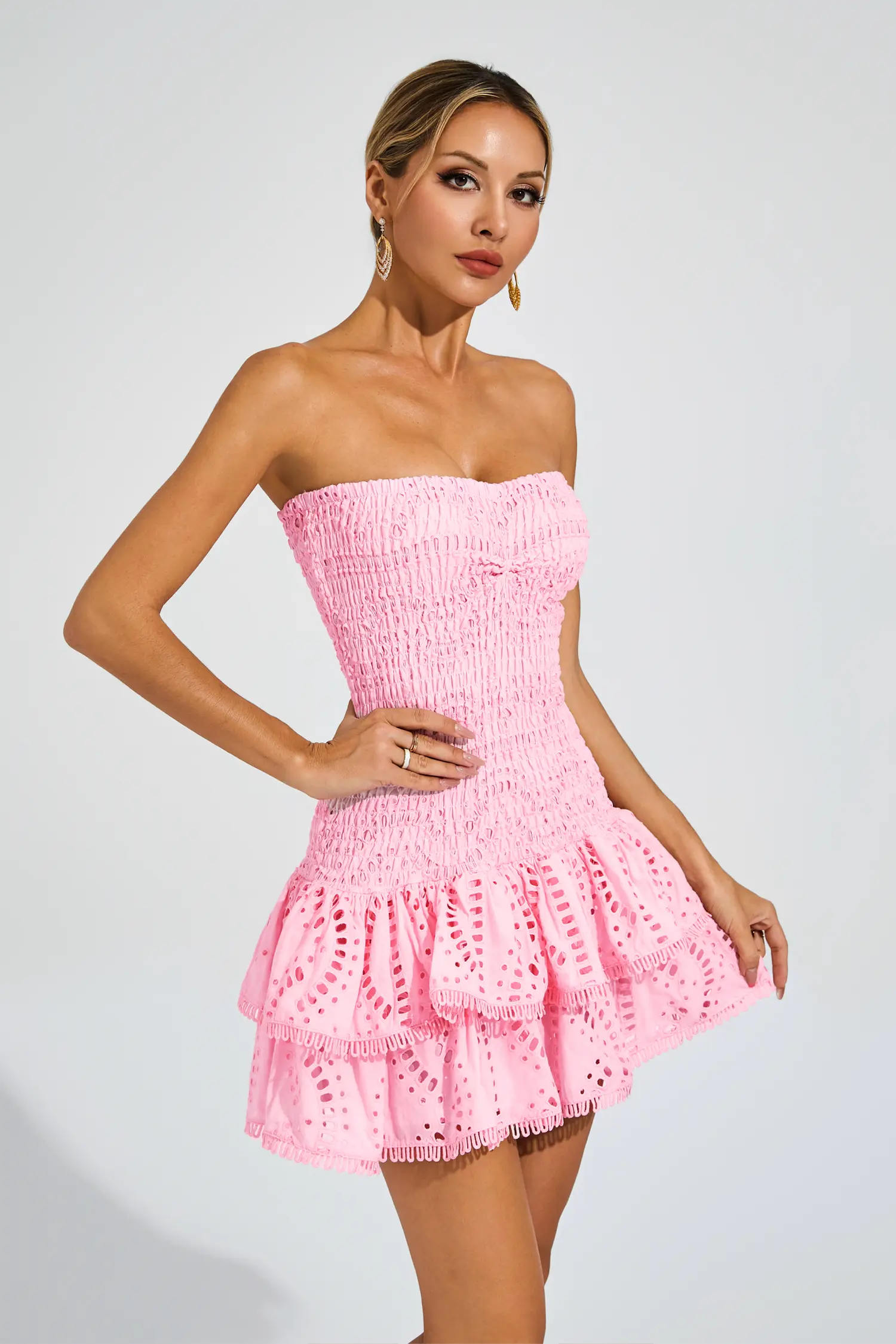 Bert Pink Ruffle Mini Dress