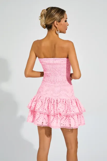 Bert Pink Ruffle Mini Dress