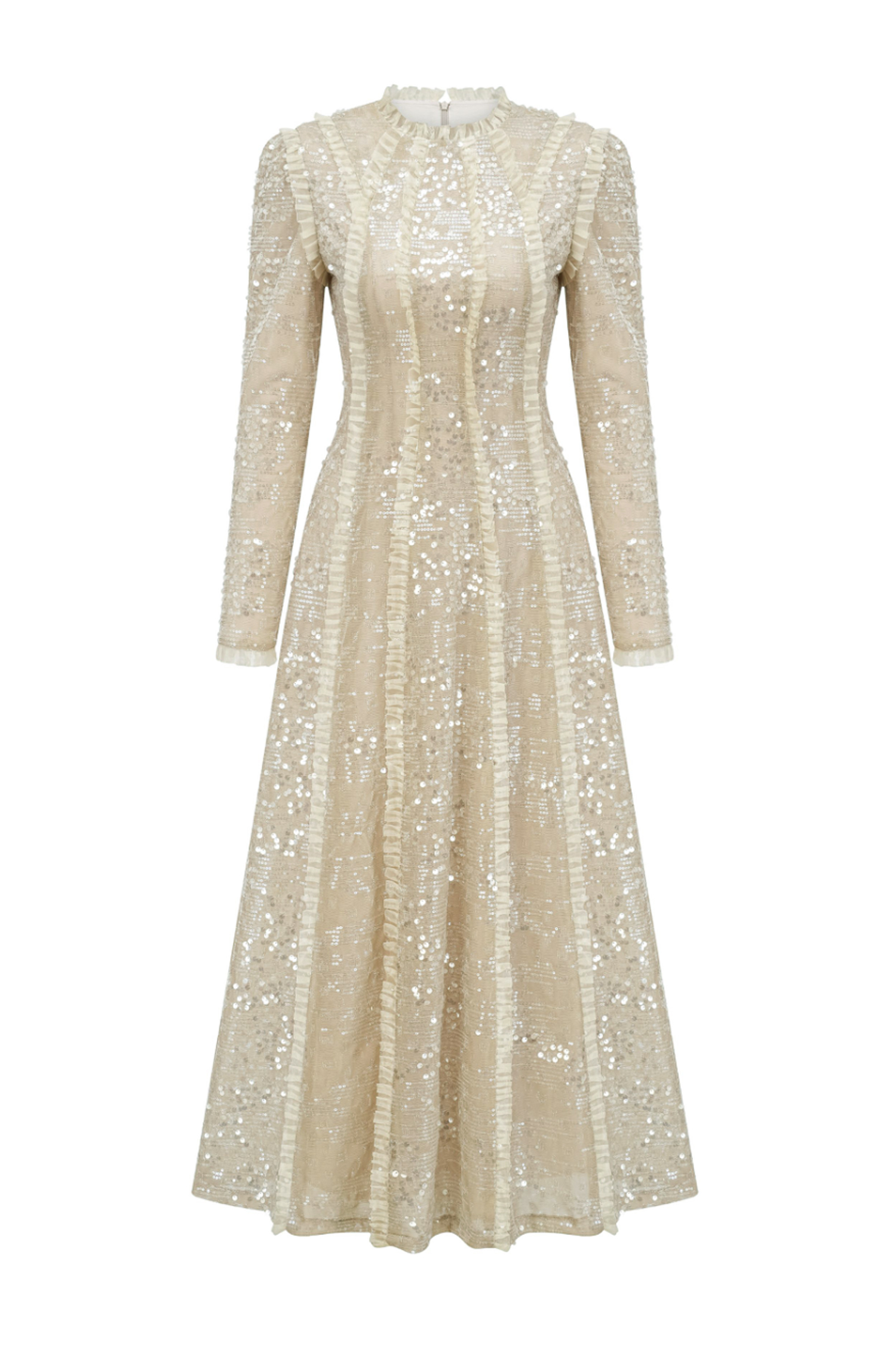 Maud Apricot Sequin Maxi Dress