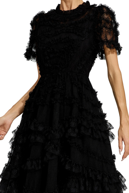 Malan Black Floral Midi Dress