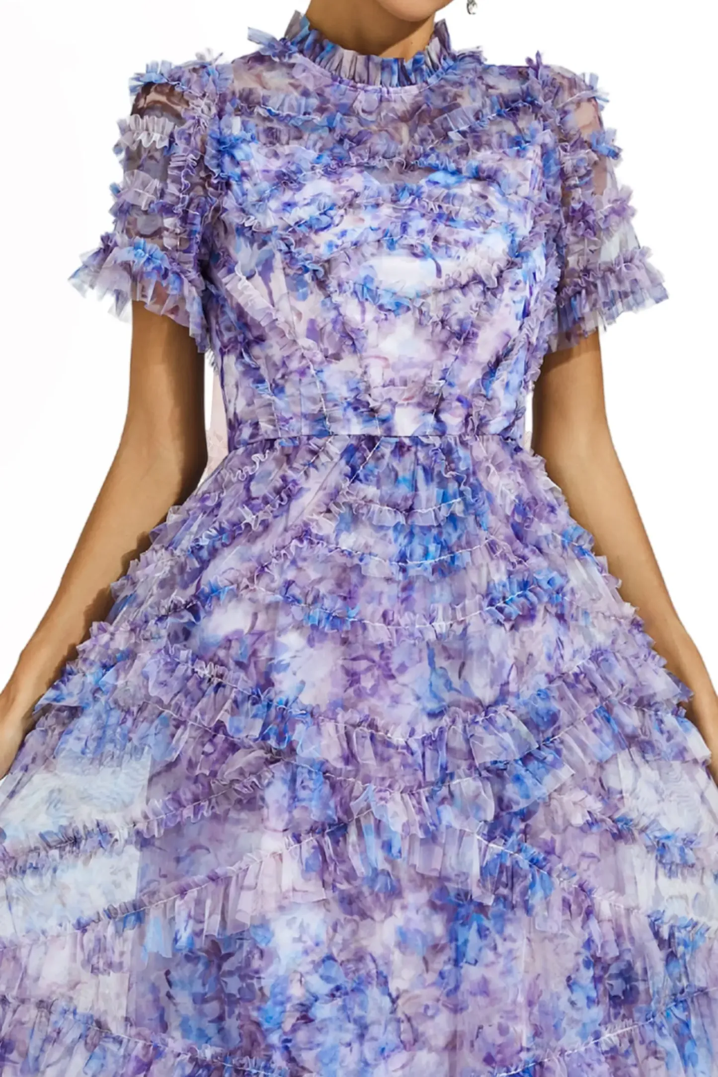 Malan Purple Floral Midi Dress
