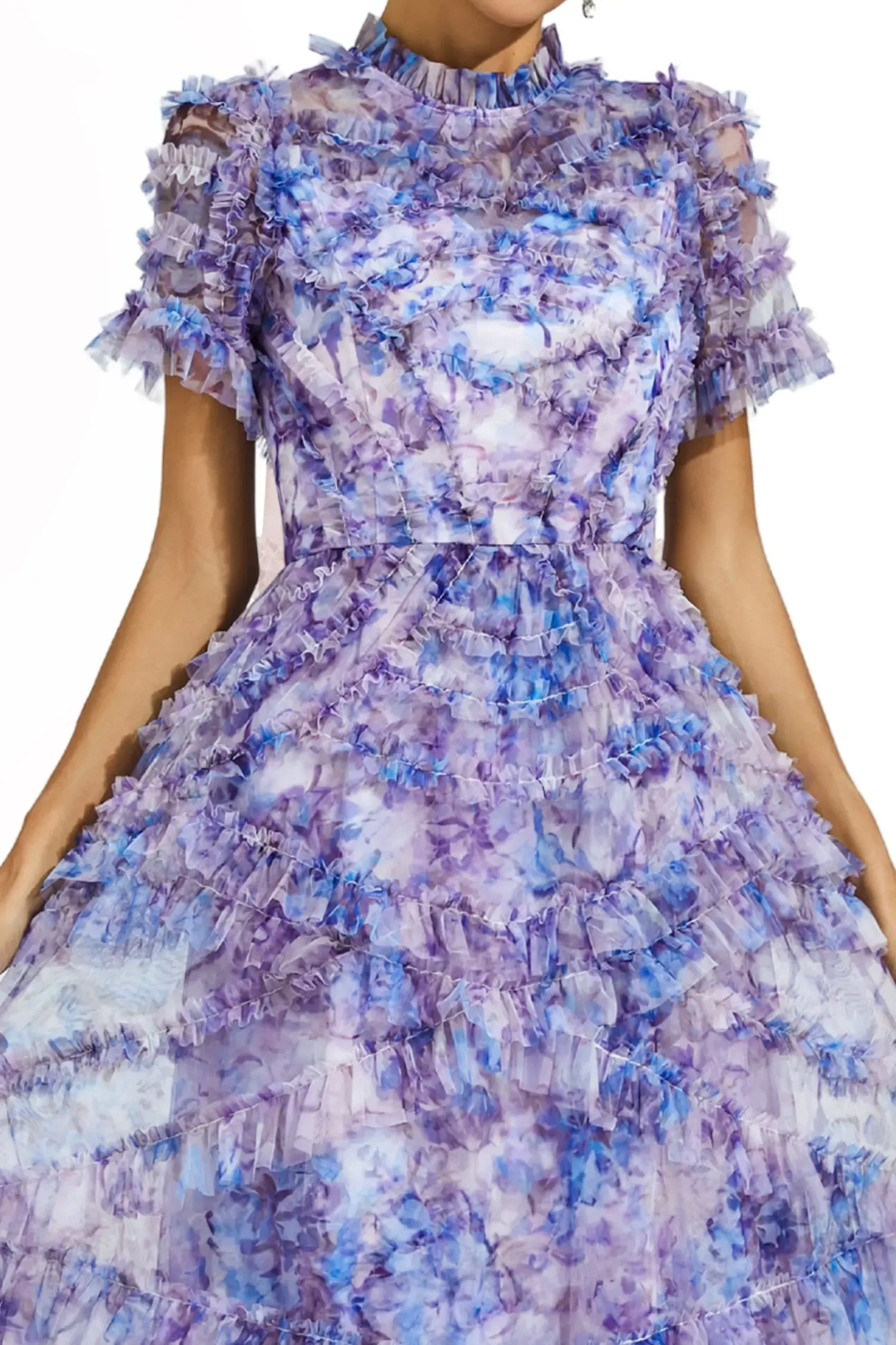 Malan Purple Floral Midi Dress