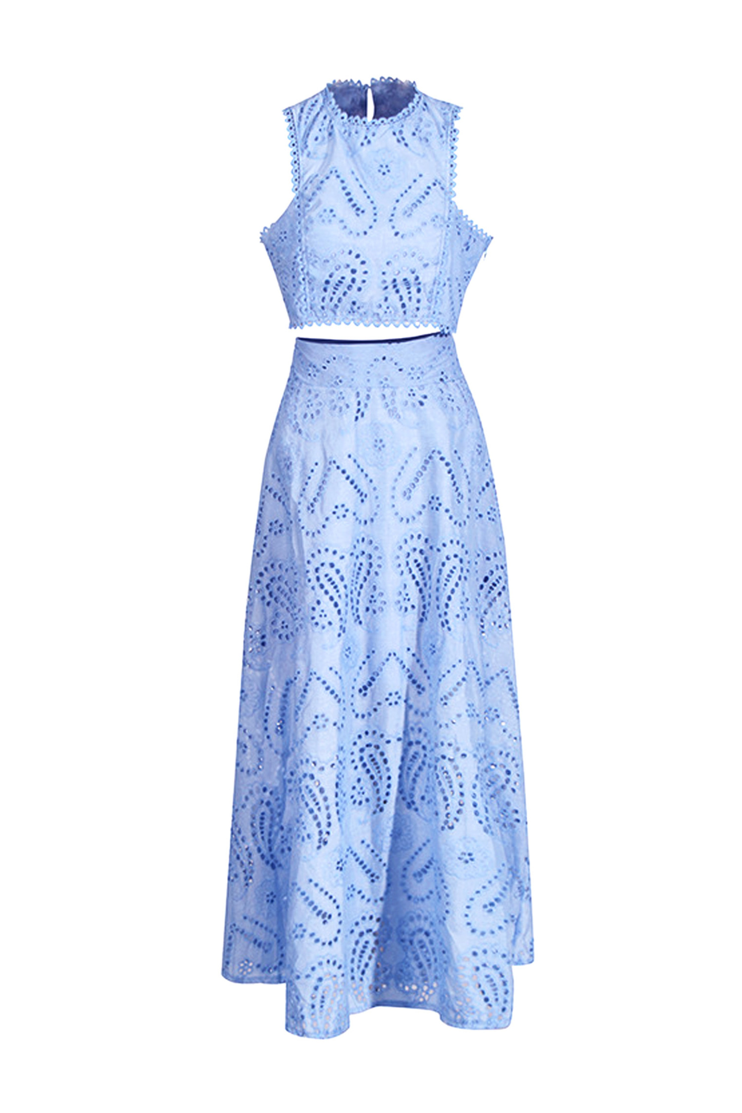 Constance Blue Embroider Sleeveless Set