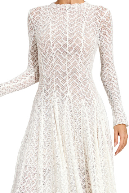 Page White Lace Long Sleeve Dress