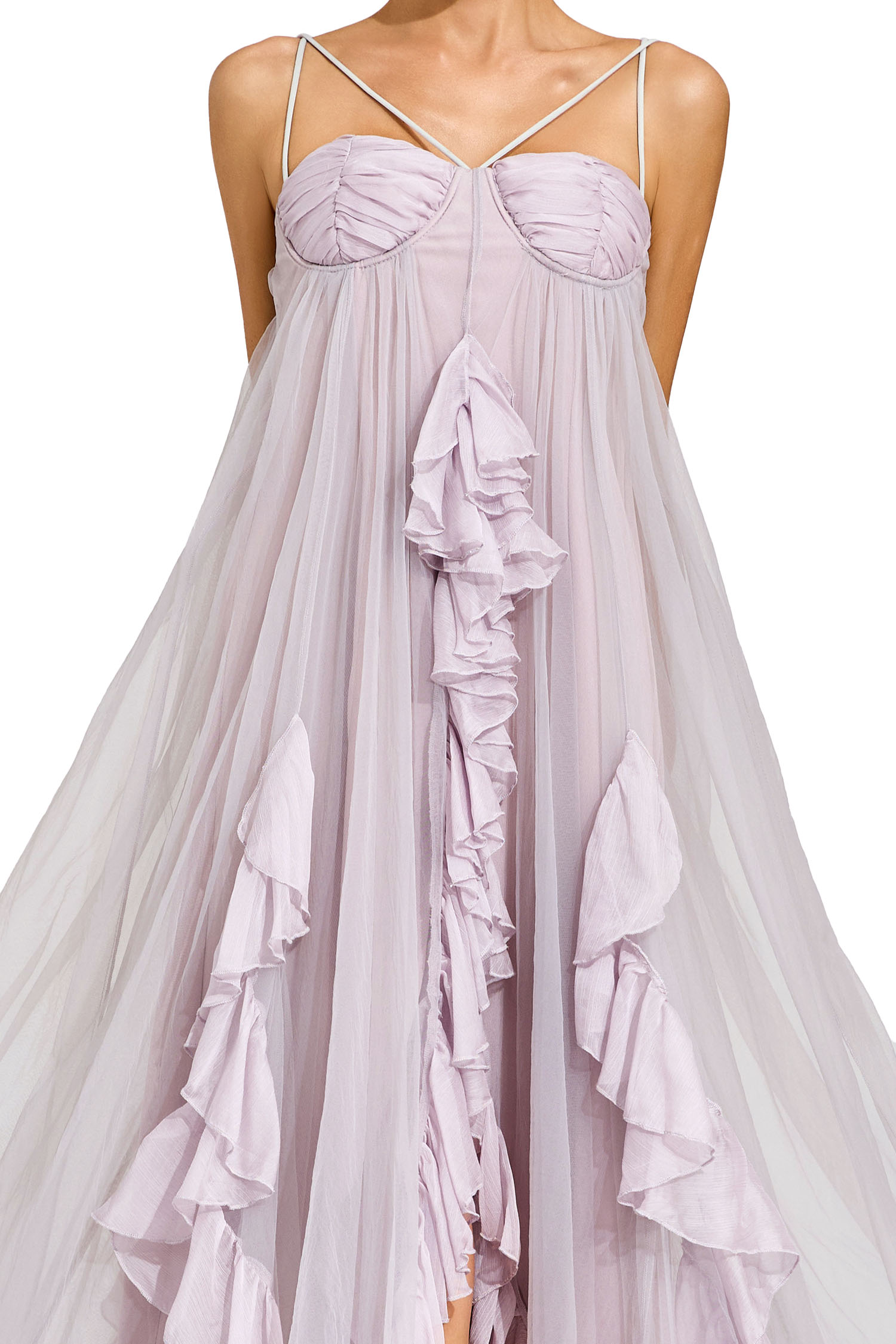 Yerkes Purple Slit Mesh Dress