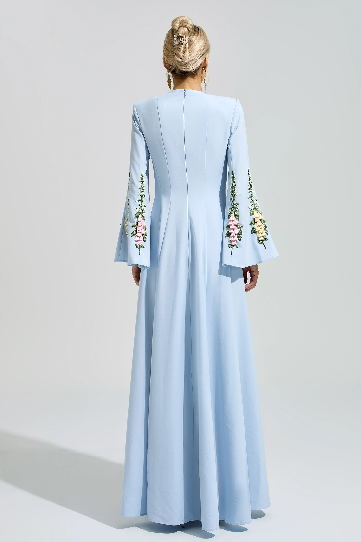 McClintock Blue Embroidered Flower Dress