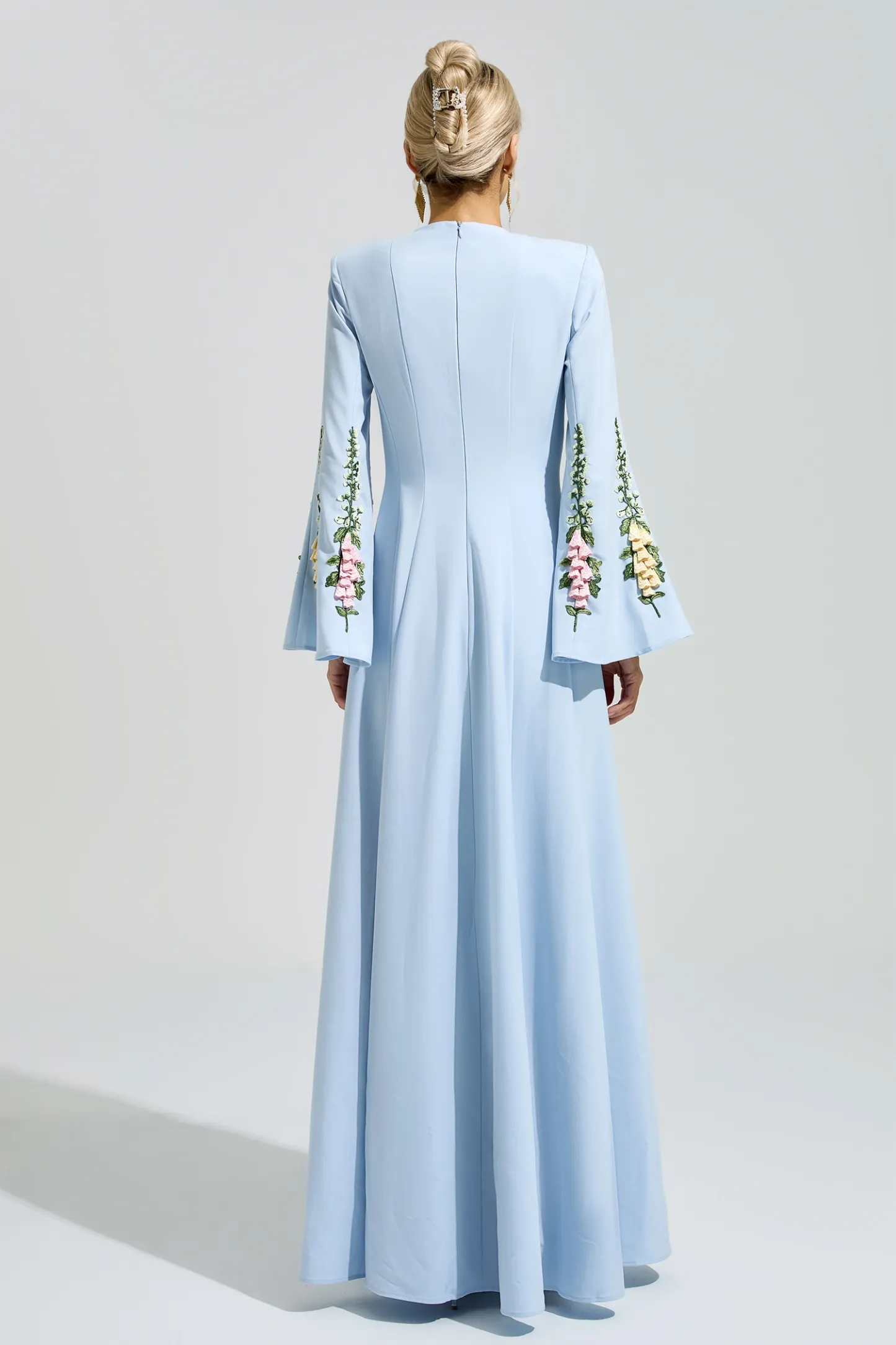 McClintock Blue Embroidered Flower Dress