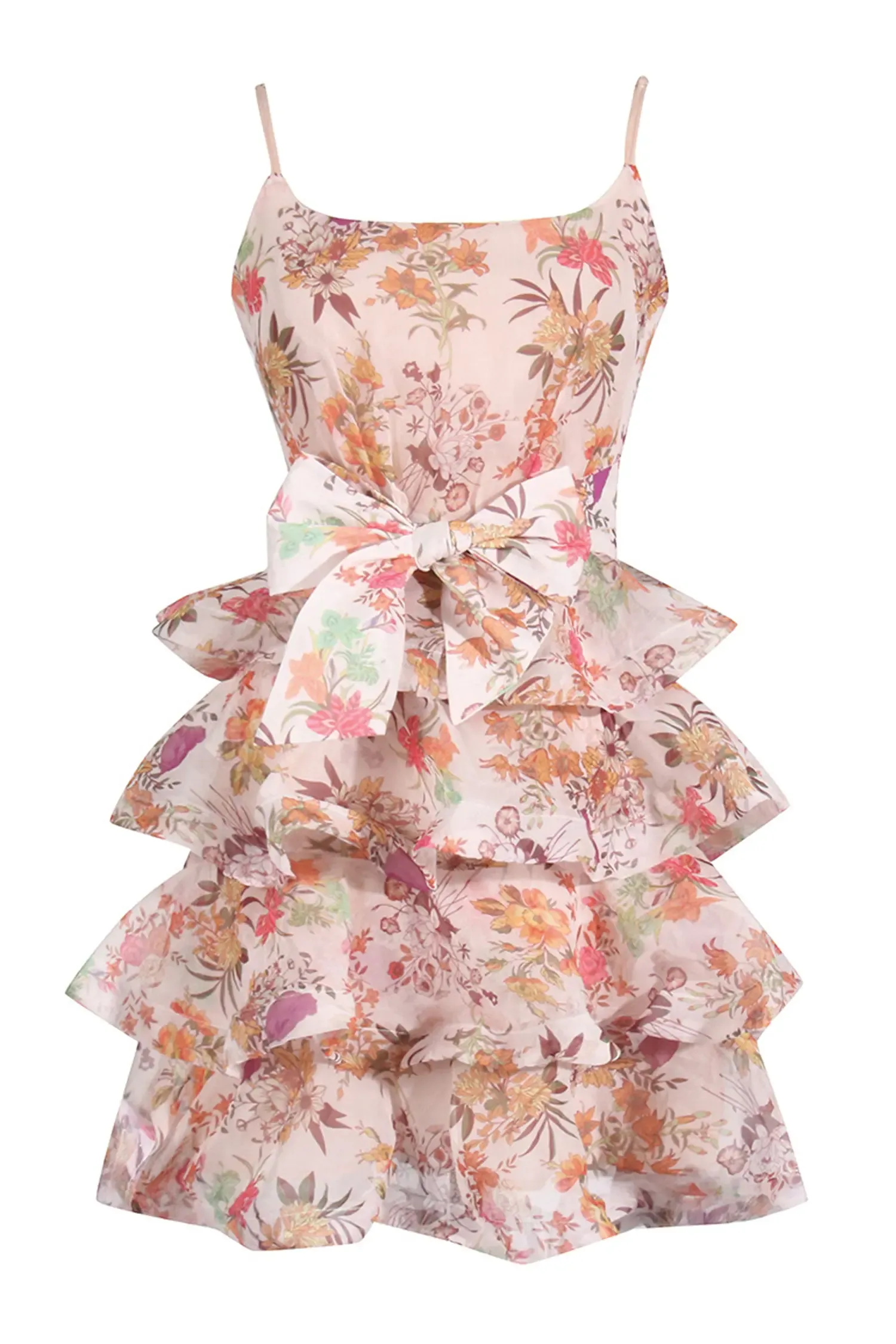 Riva Floral Ruched Slip Mini Dress