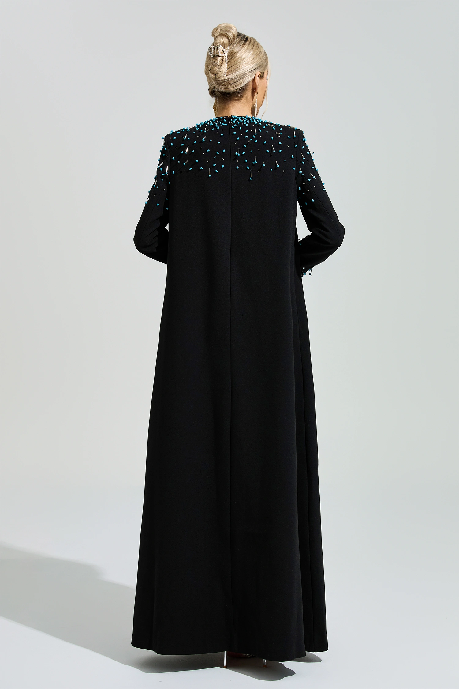Grace Black Beaded Maxi Dress