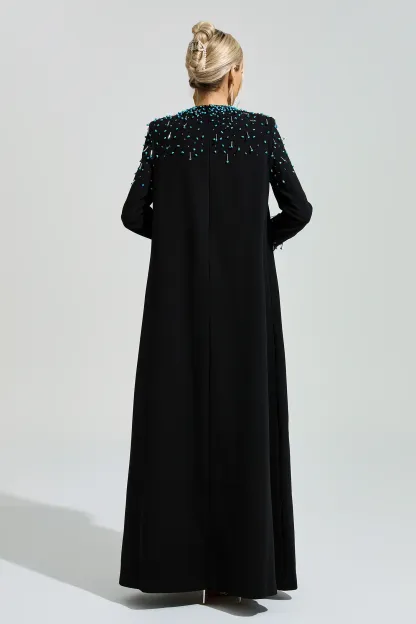 Grace Black Beaded Maxi Dress