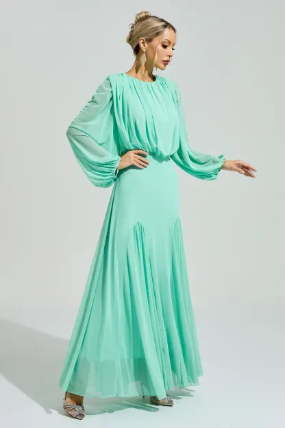 Maj Green Pleated Maxi Dress