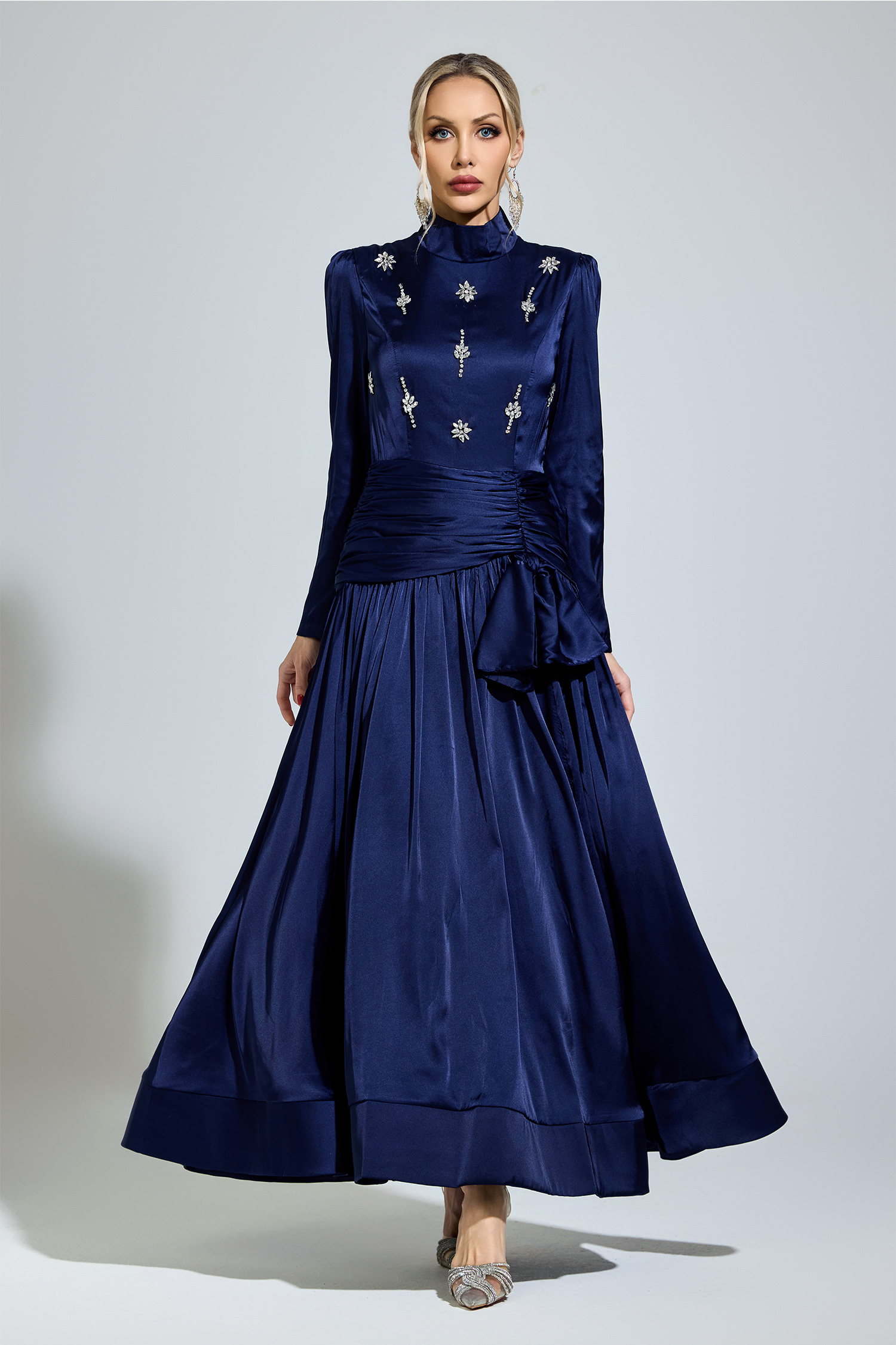 Dylan Blue Diamond Long Sleeve Dress