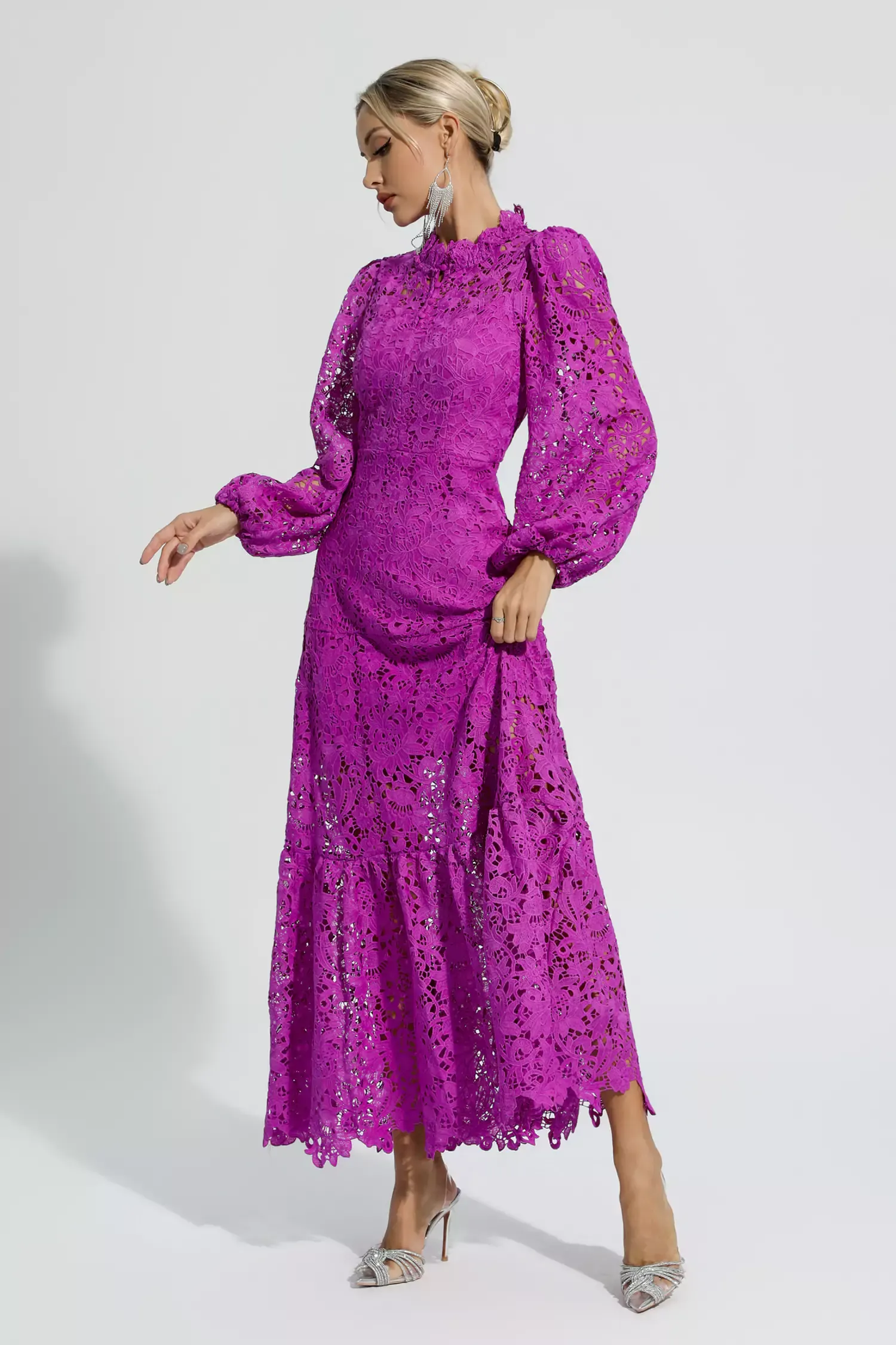 Truman Purple Cut Out Long Sleeve Dress