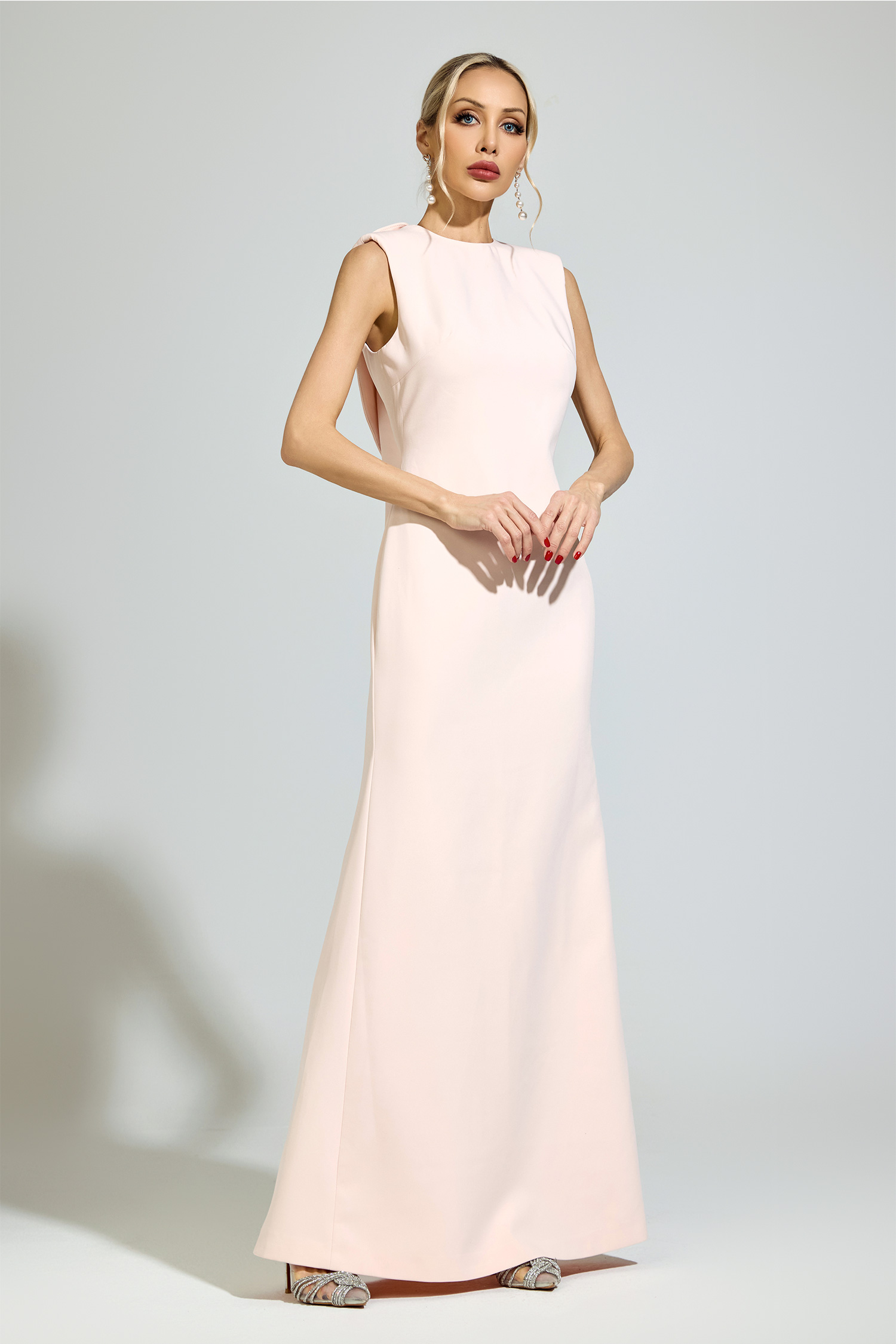 Marx Pink Backless Formal Dress