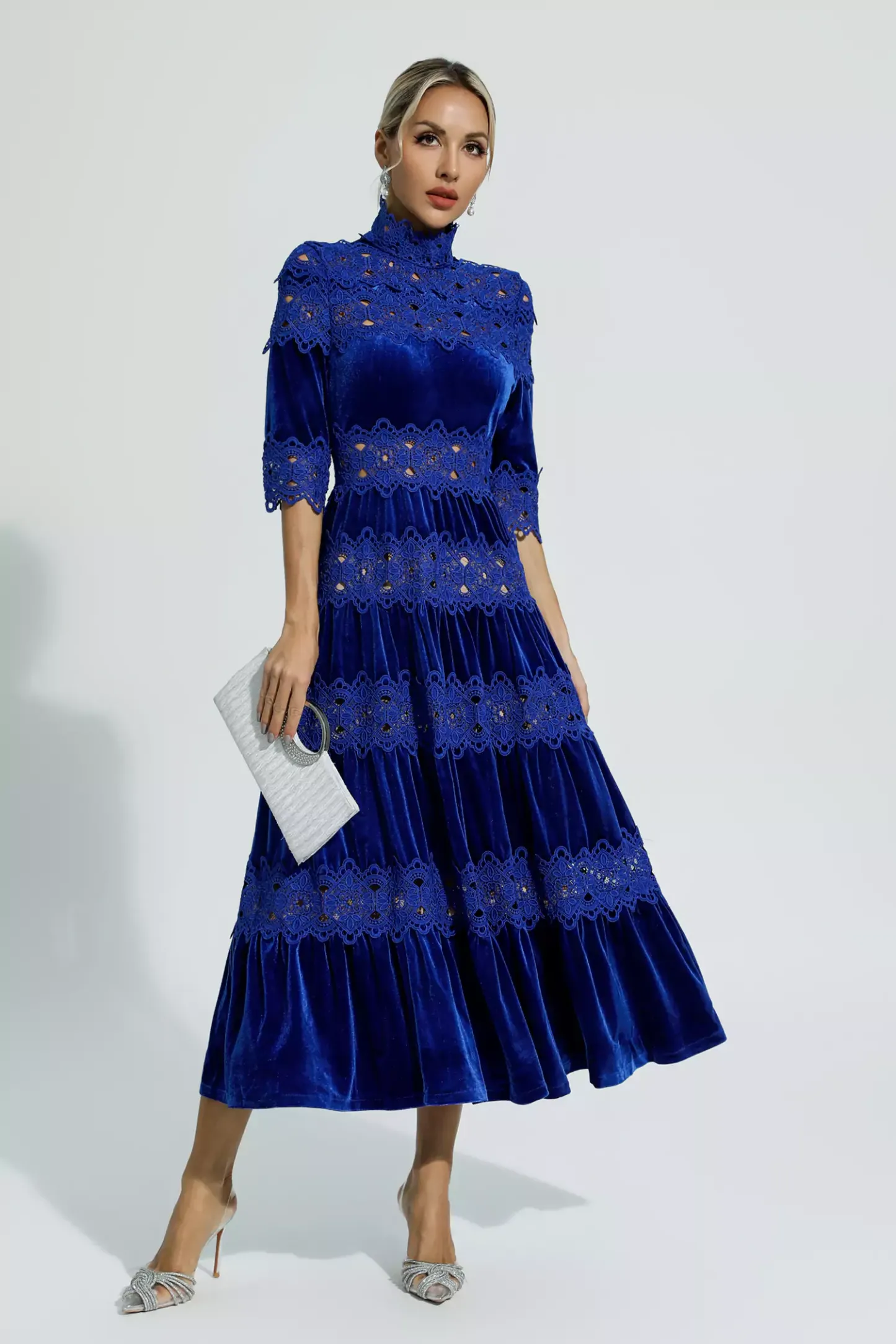 Eliot Blue Cut Out Long Sleeve Dress