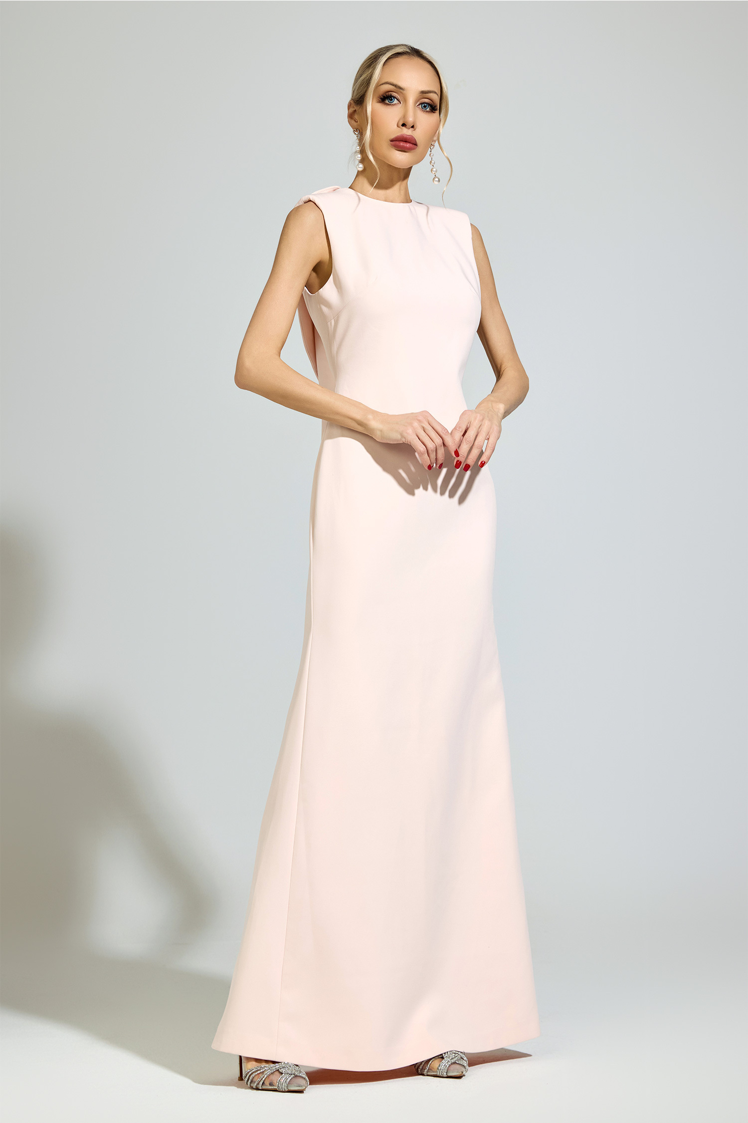 Marx Pink Backless Formal Dress