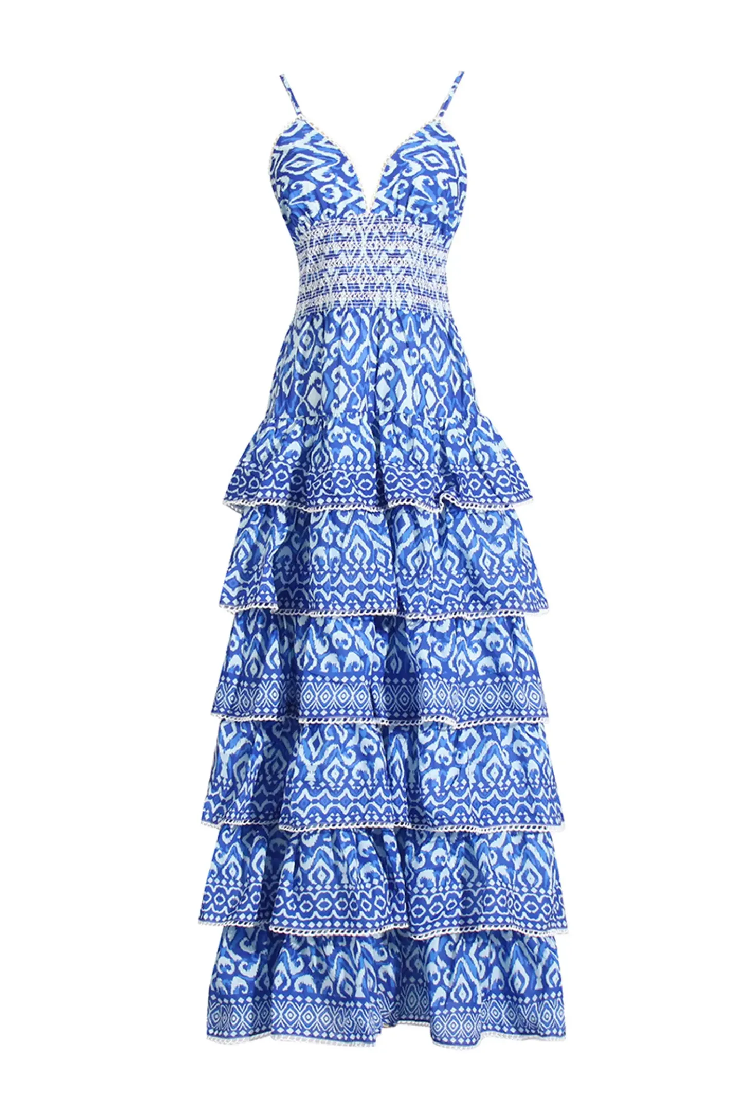 Hill Blue Bohemian Tiered Slip Dress