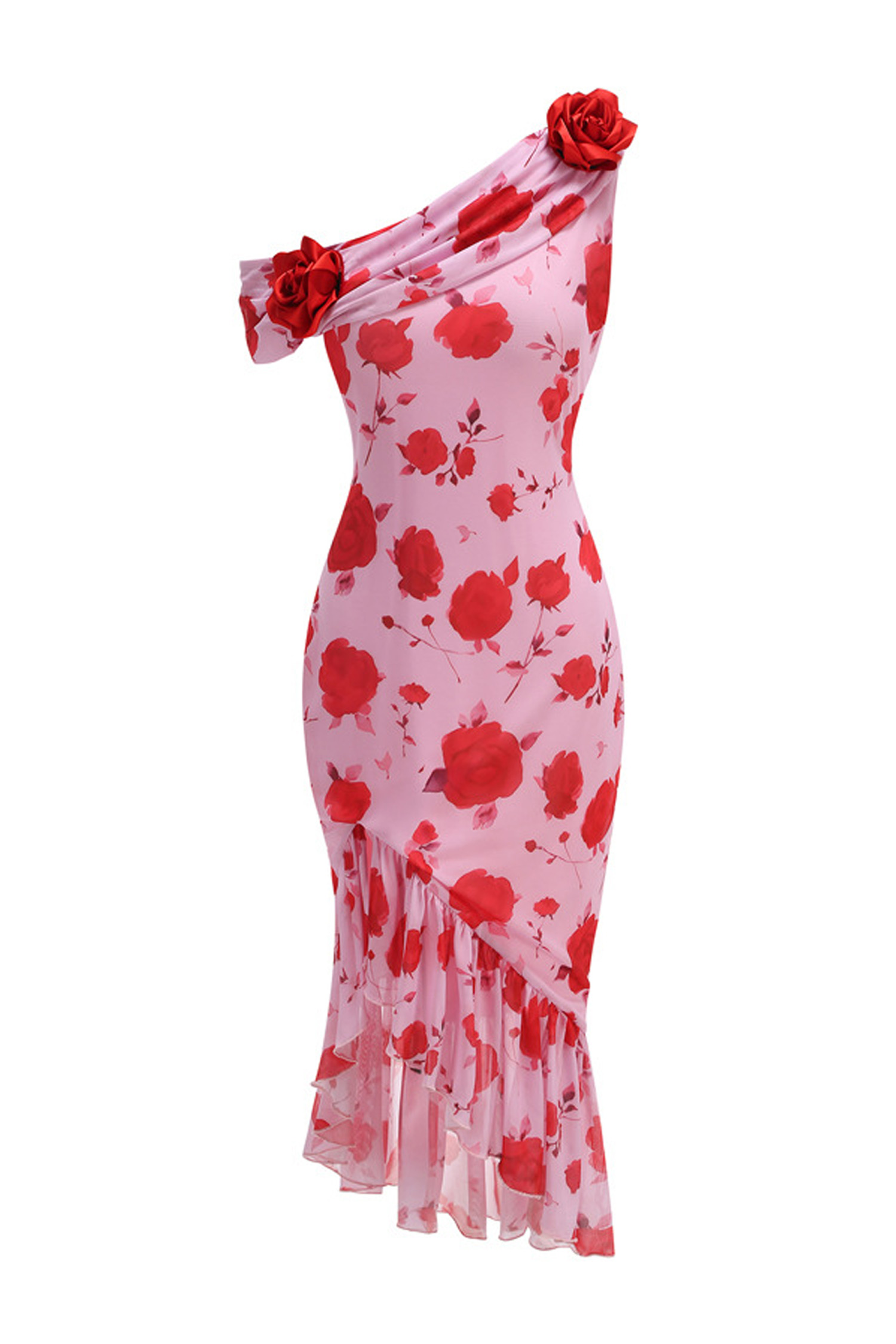 Chesterton Pink Rose - Print One - Shoulder Dress