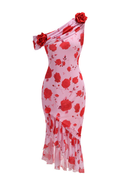 Chesterton Pink Rose - Print One - Shoulder Dress
