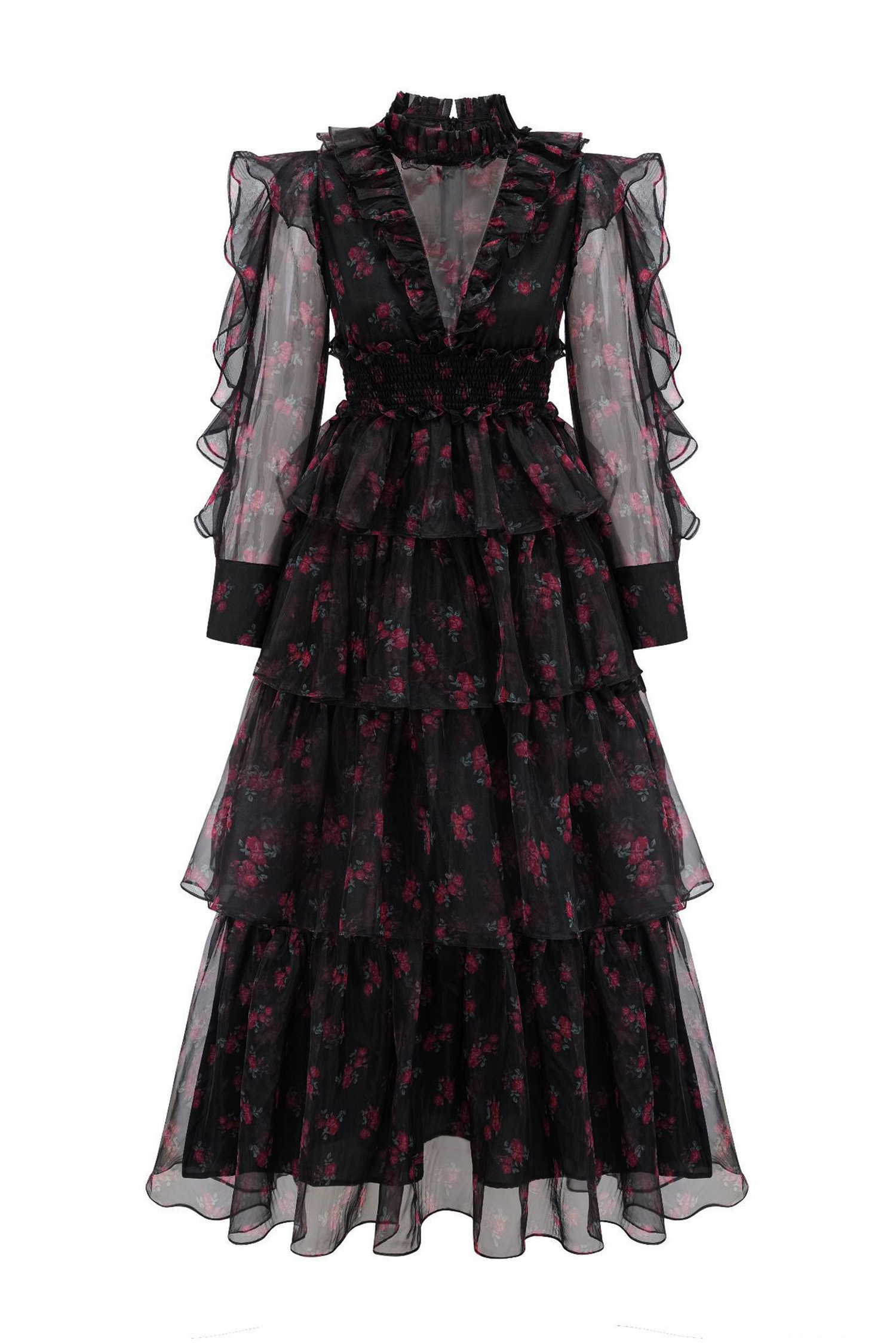 Romeo Black Floral Mesh Dress