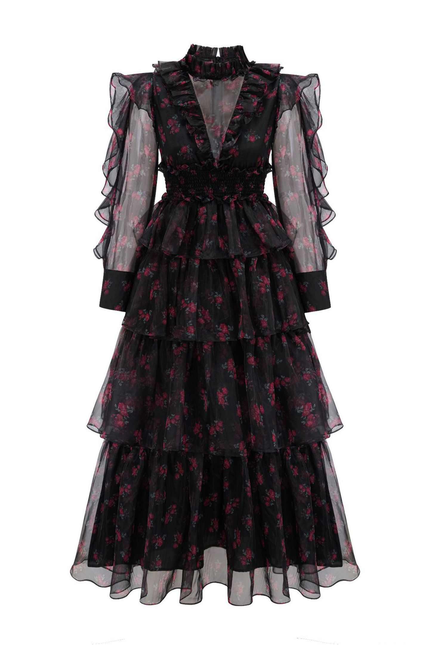 Romeo Black Floral Mesh Dress