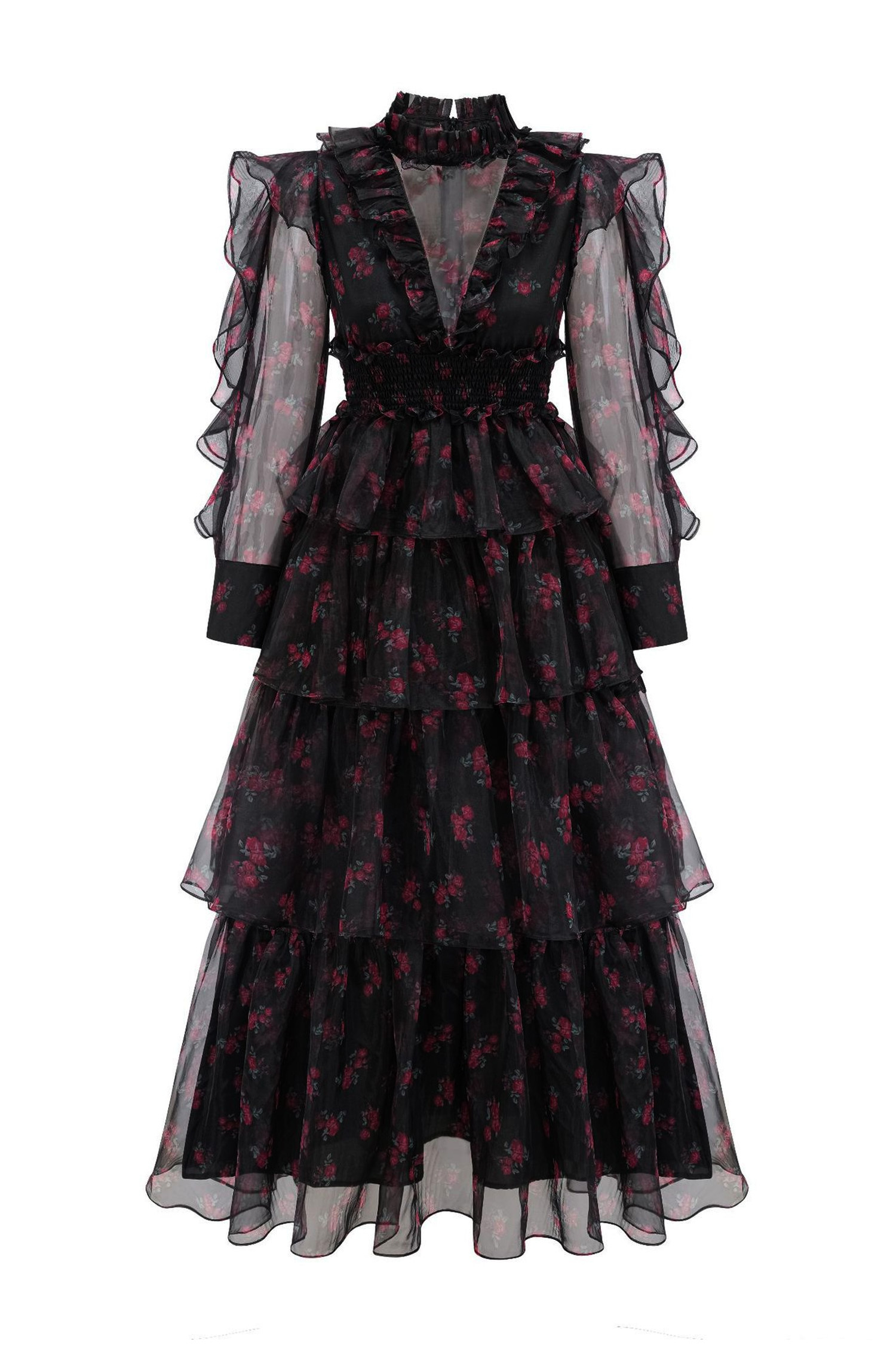 Romeo Black Floral Mesh Dress