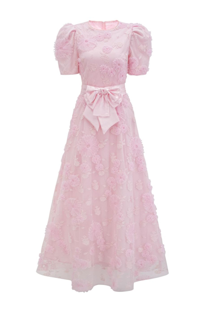 Billy Pink Bow Maxi Dress