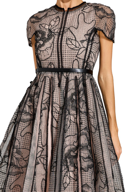 Butler Black Mesh Midi Dress