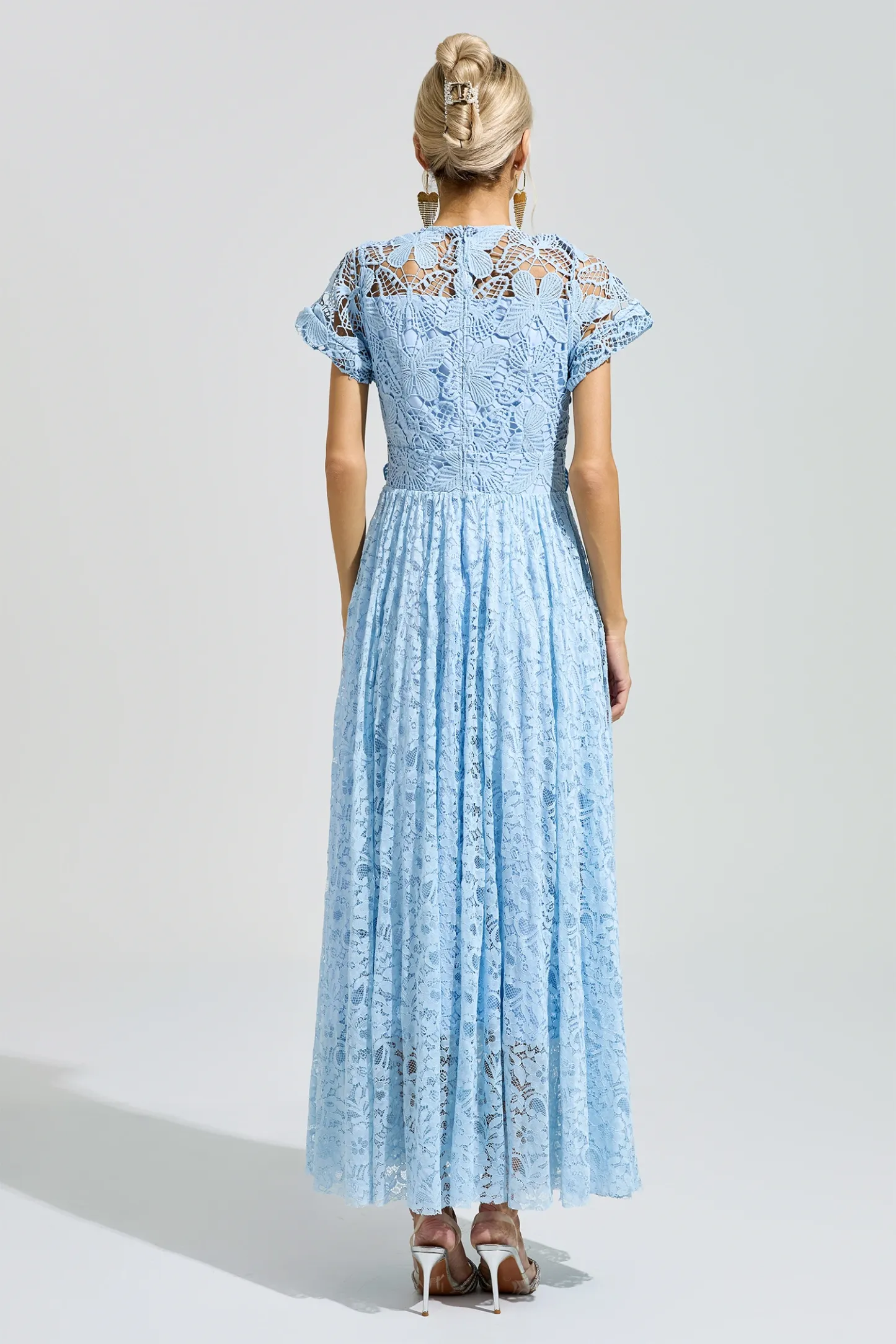 Penrose Blue Lace Floral Dress