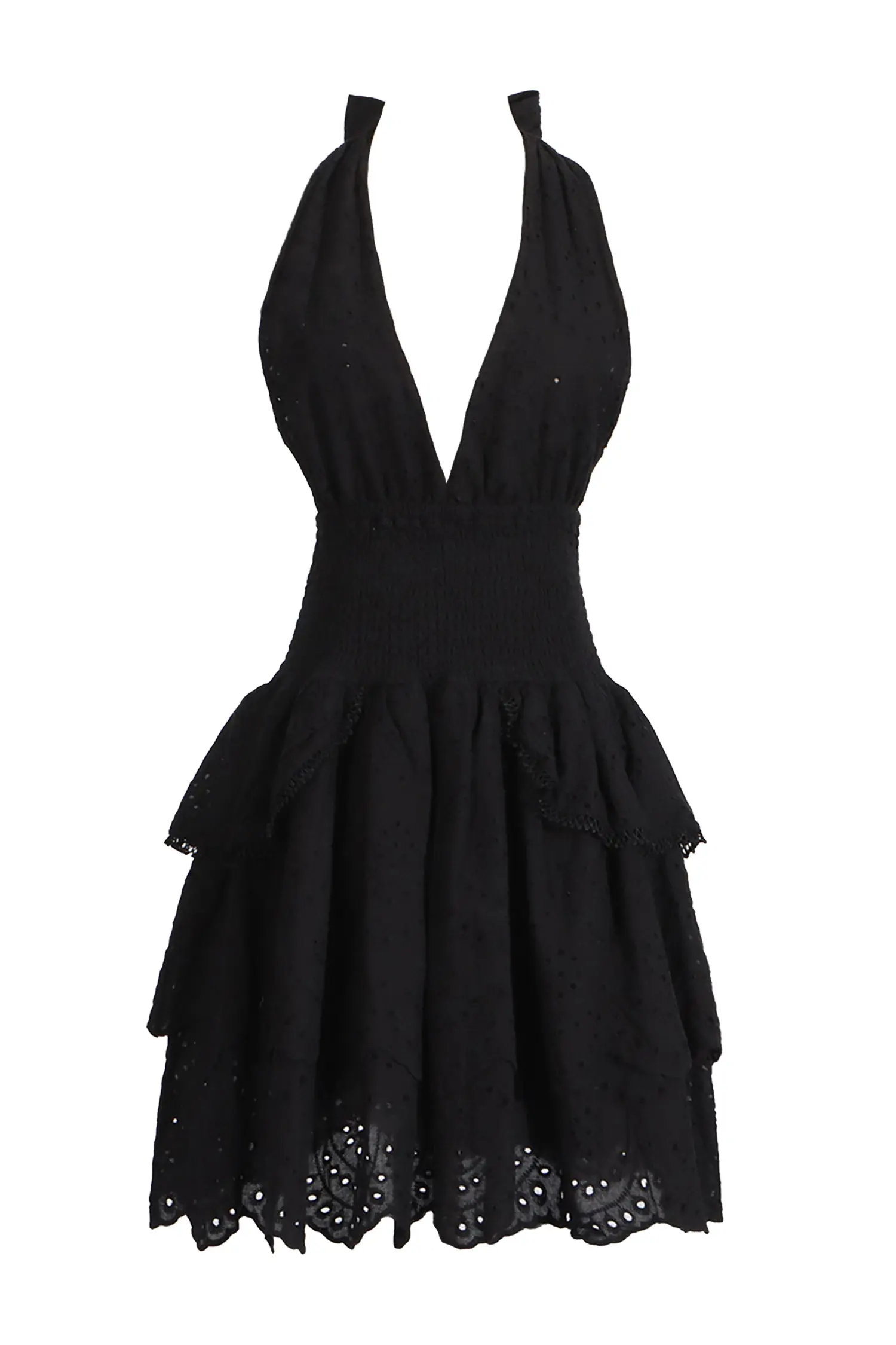 Alvis Black V-neck Halter Dress