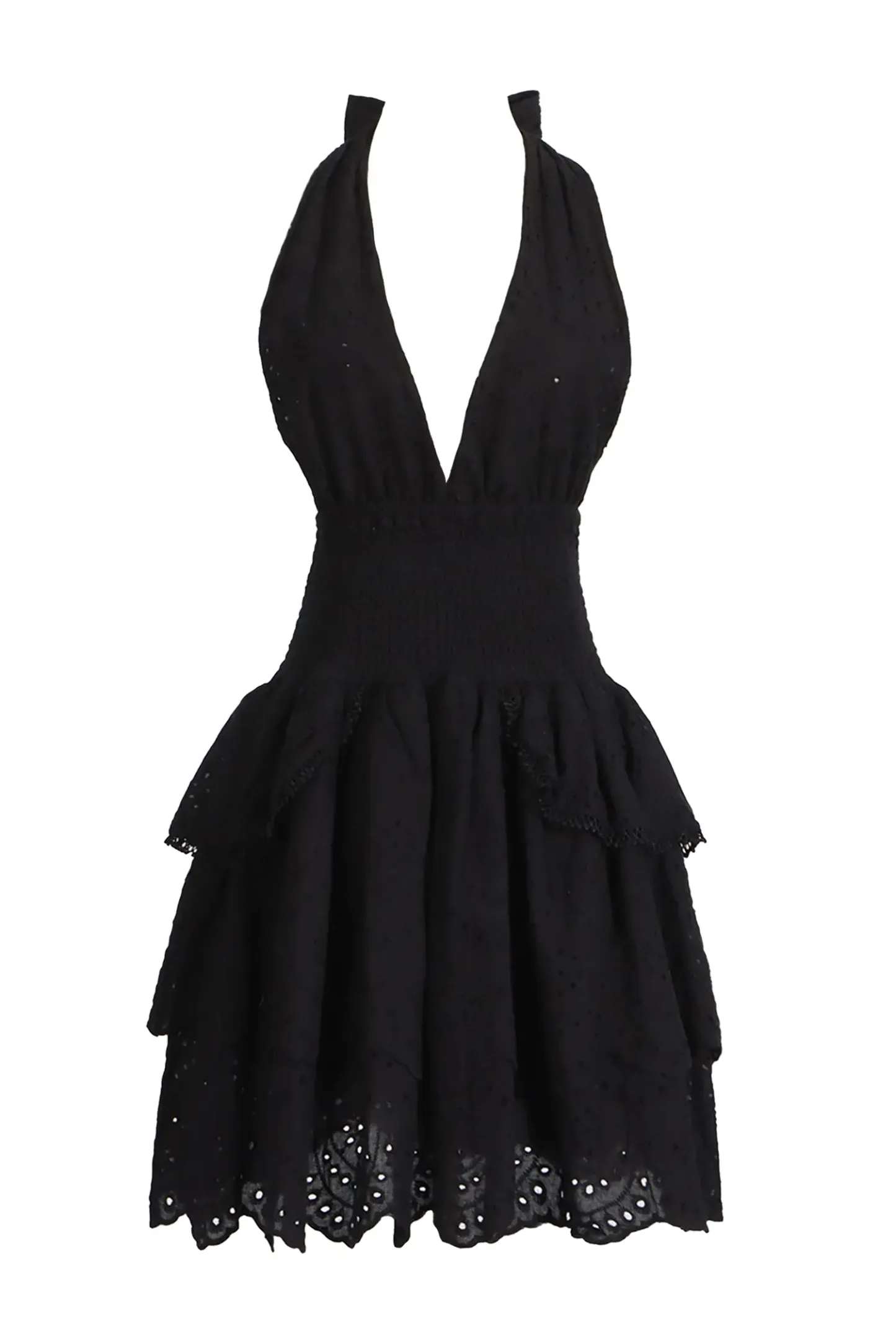 Alvis Black V-neck Halter Dress