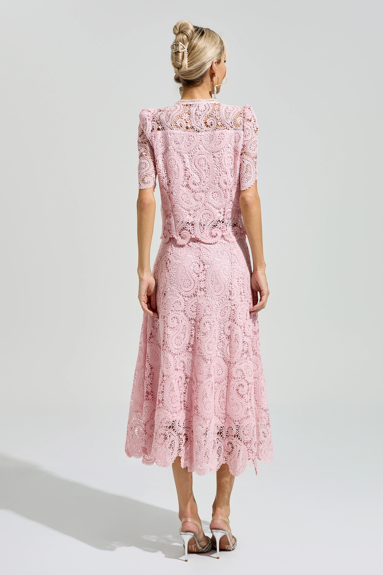 Lucien Pink Lace Two Piece Set