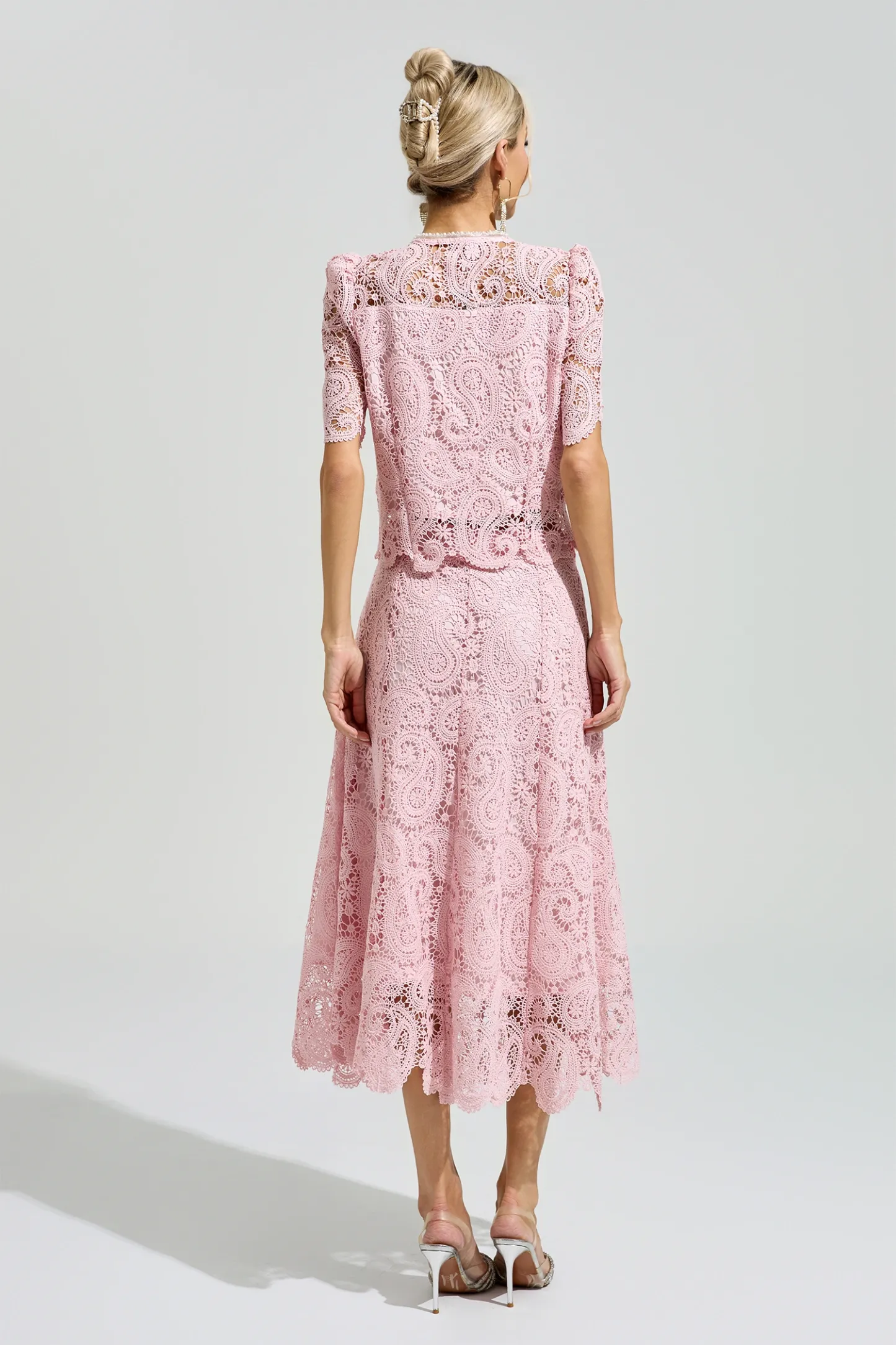 Lucien Pink Lace Two Piece Set