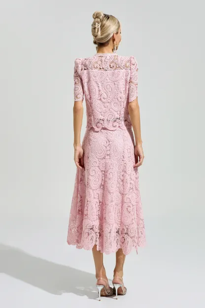 Lucien Pink Lace Two Piece Set