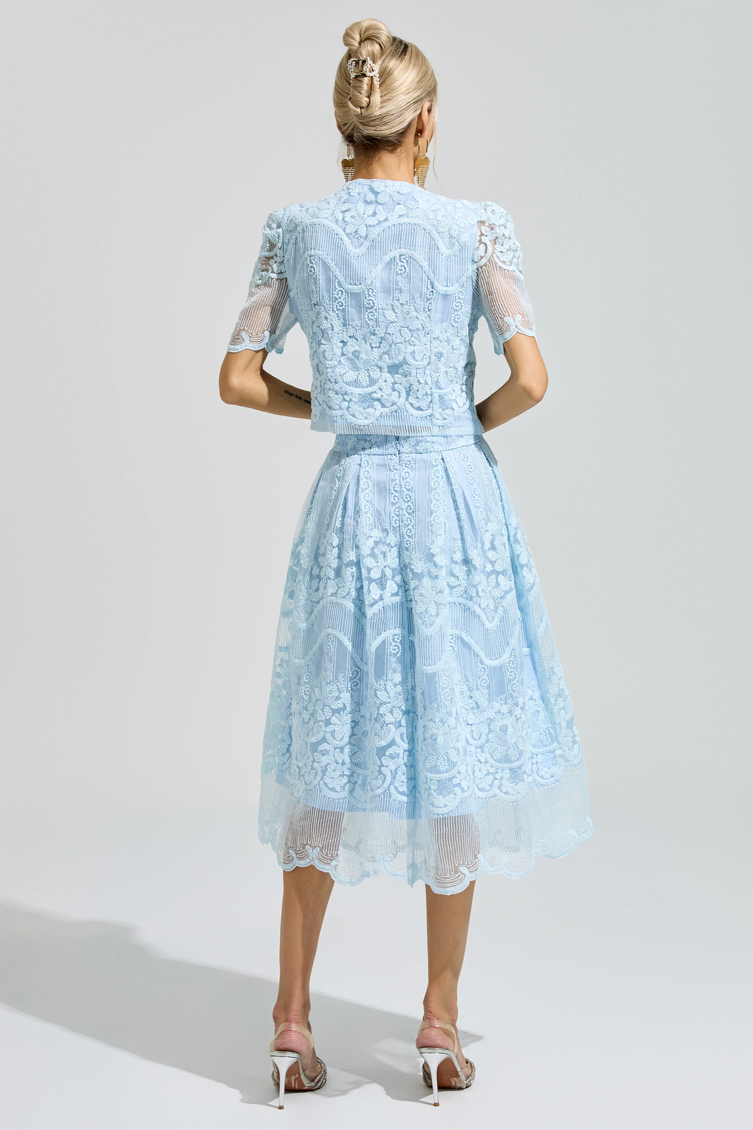 King Blue Lace Pearl Set