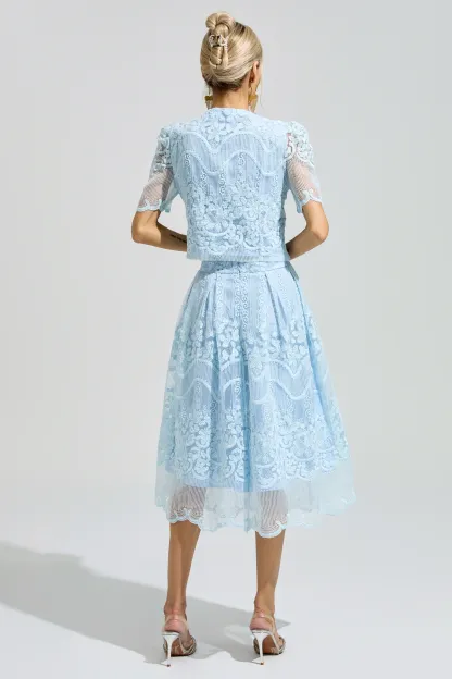 King Blue Lace Pearl Set