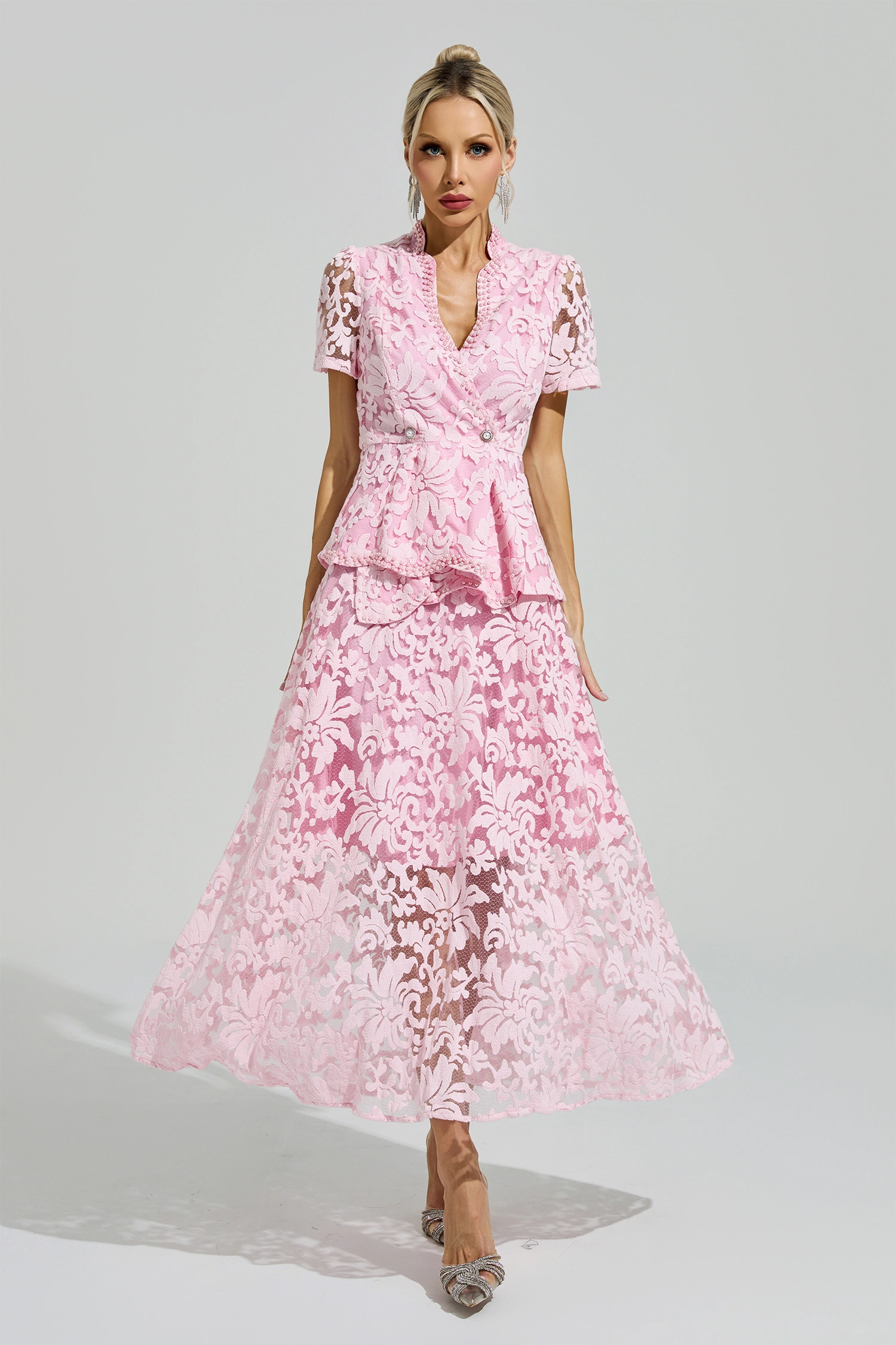 Armstrong Pink Embroidered Lace Set