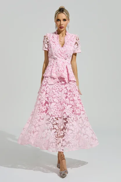Armstrong Pink Embroidered Lace Set